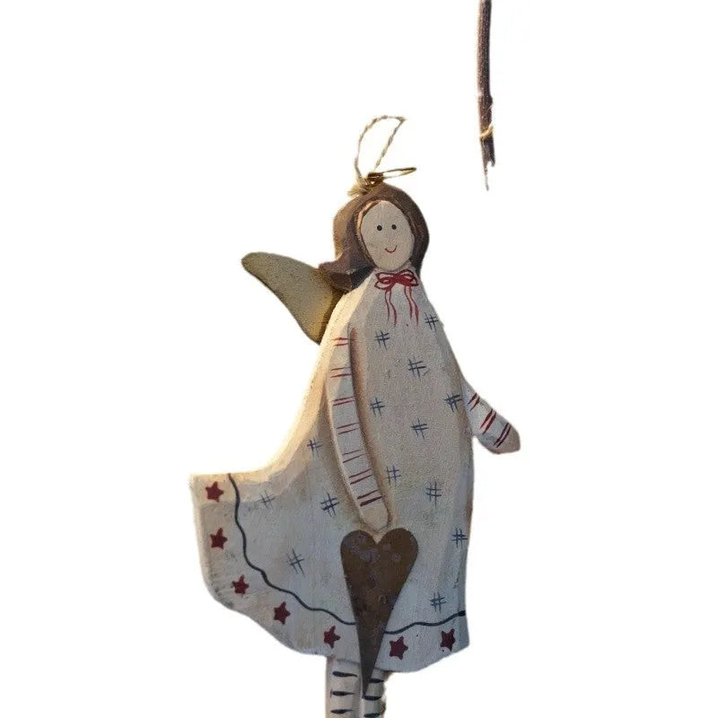 Hand-painted carved wooden door plate with love heart and XINGX decoration in American country style