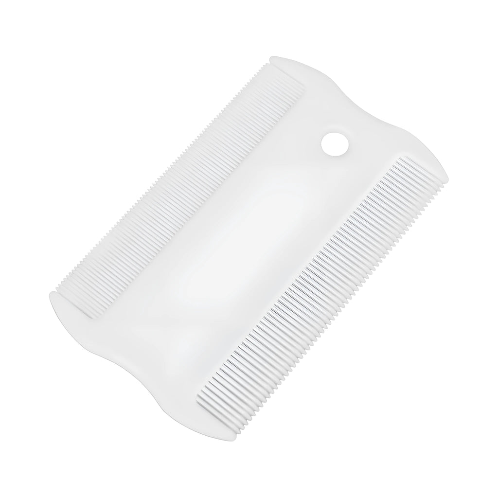 Double-sided plastic flea comb for pets with dense teeth, 0.85 cm by 5 cm