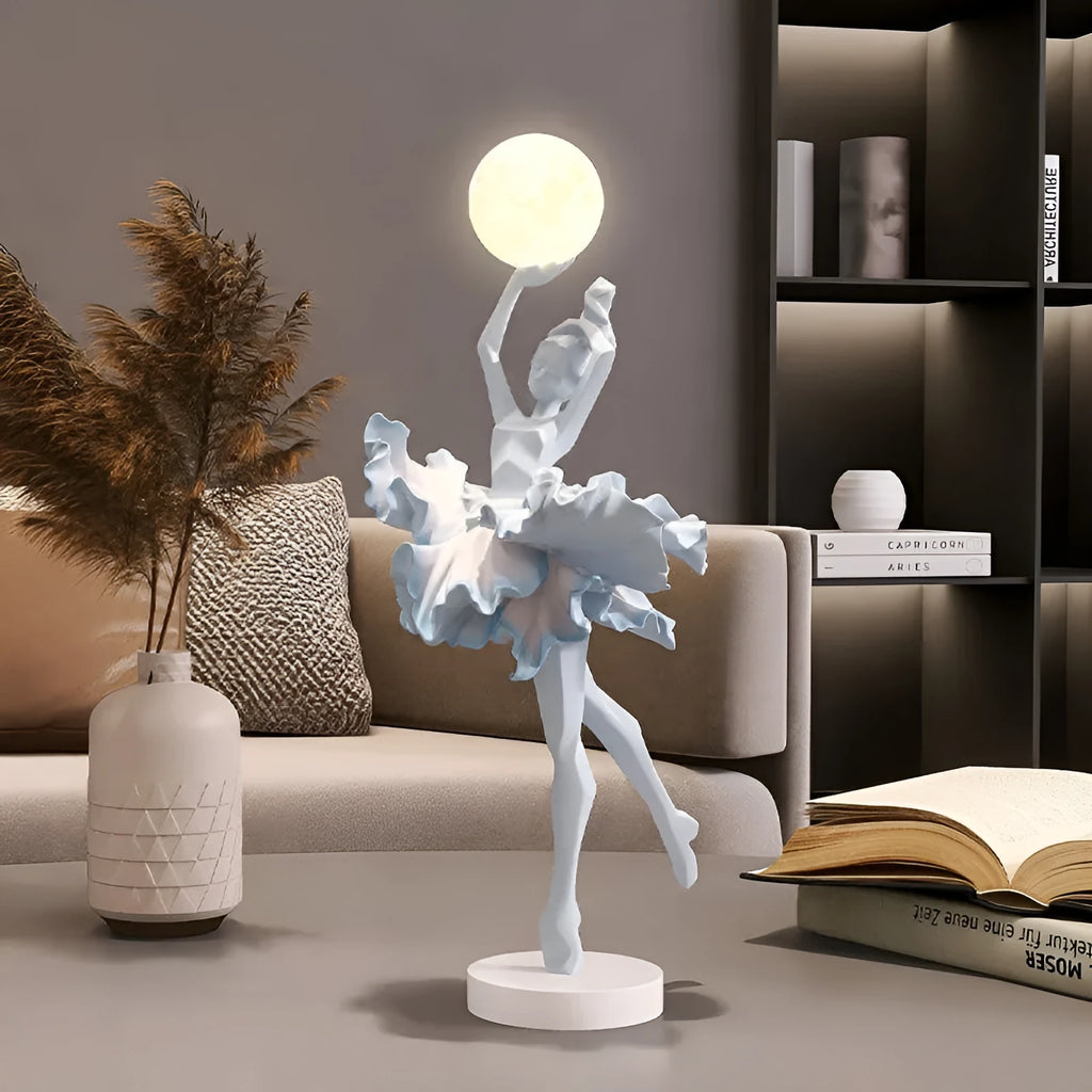 USB-charged resin night light in black gold, white, pink or light blue colour
