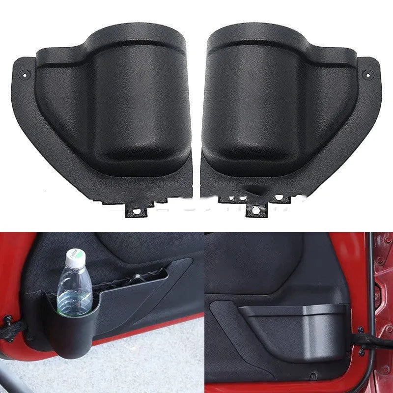 Black ABS plastic storage box for Jeep Wrangler JK and JL door panels