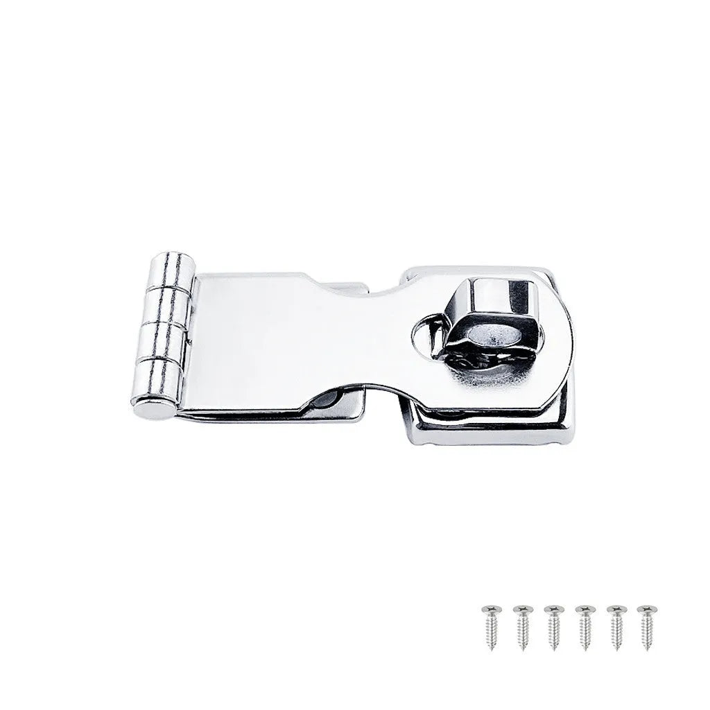Silver 304 stainless steel security bolt latch for doors and cabinets.