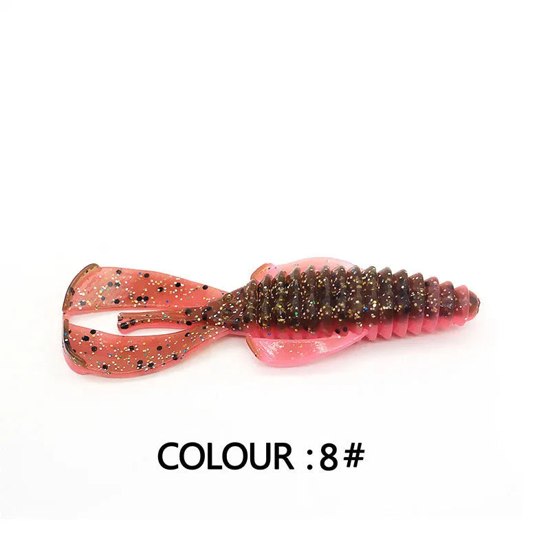 Soft plastic PVC fishing lure measuring 8cm with simulation bait design in multiple colour options
