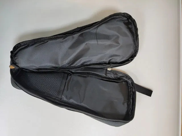 Black cloth storage bag for mobile phone stabilizer accessories with zipper and carry handle