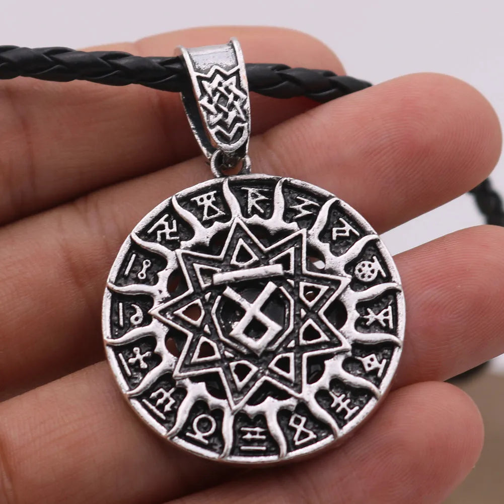 Lunavin ODing logo pendant necklace on snake bones chain with antique silver finish, adjustable 51-80cm.
