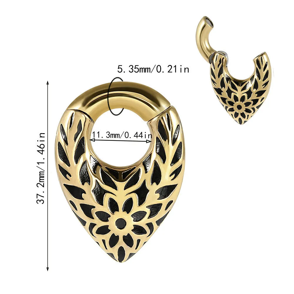 Stainless steel drop-shaped auricle earlobe round hanging egg fashion ear extenders with totem design