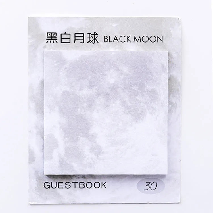 Square planet sticky notes with oil painting designs measuring 7.3cm