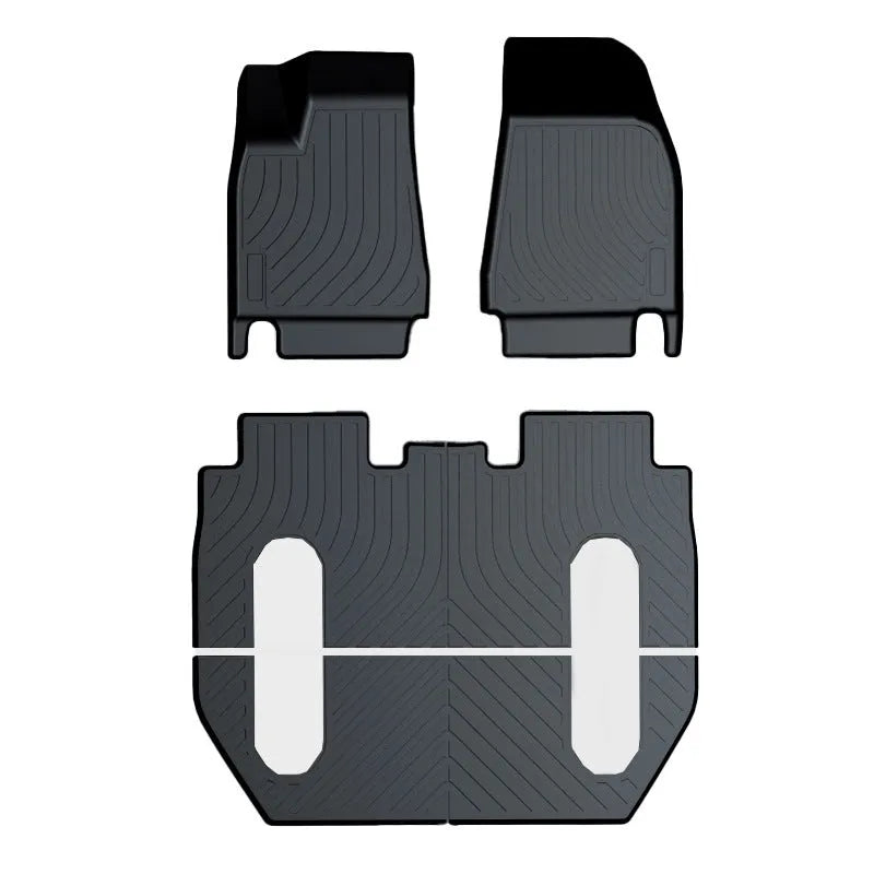 Rubber Tesla car floor mats with TPE footrests for Model 3, Y, S, and X vehicles