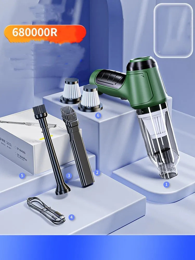 Wireless handheld car vacuum cleaner with nozzles and charging cable