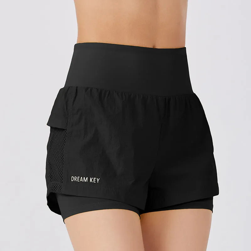 Women's cotton blend quick-dry sports shorts in loose fit showing colour options
