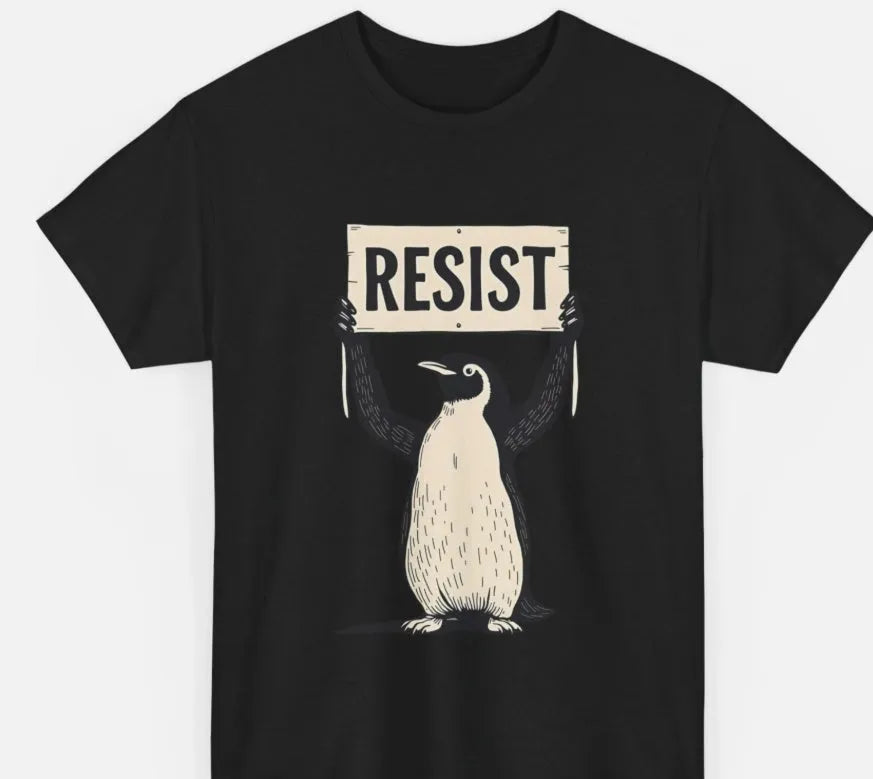 Unisex loose fit cotton short sleeve t-shirt in black, green, and white on a size chart.