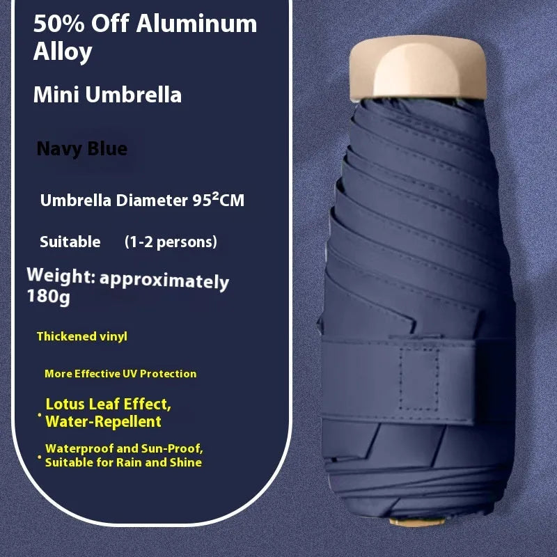 Gradient vinyl five-fold umbrella with alloy bones in multiple colour options