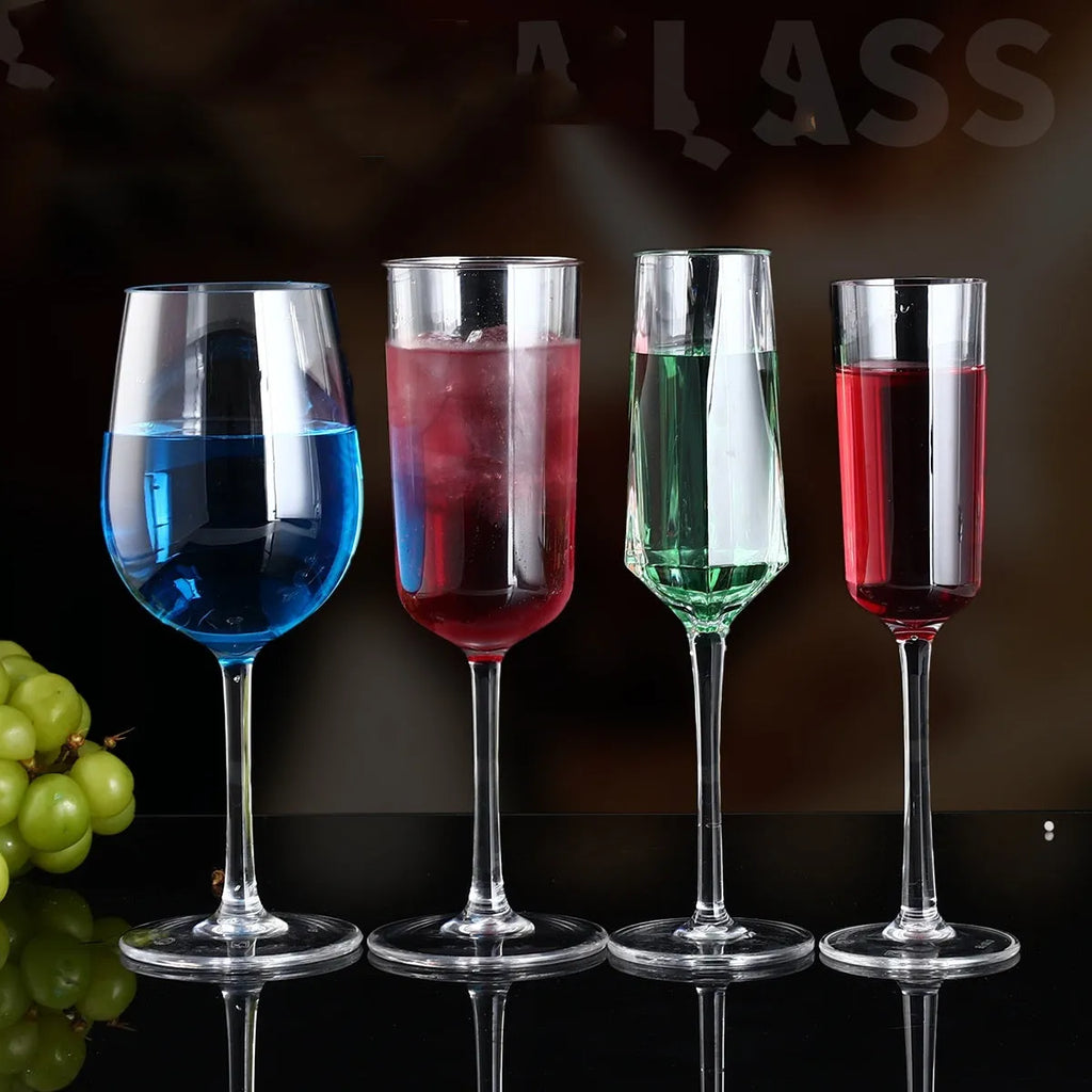 Clear PC acrylic wine bottle for catering with drop-resistant food-grade plastic construction