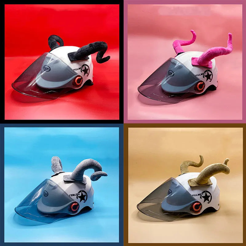 Composite fiber demon horn decorations for motorcycle helmets in four colour options