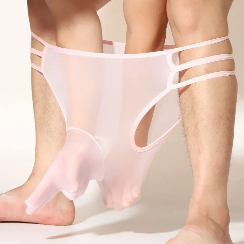 Men's transparent elephant nose shorts in nylon with mid waist free size fit