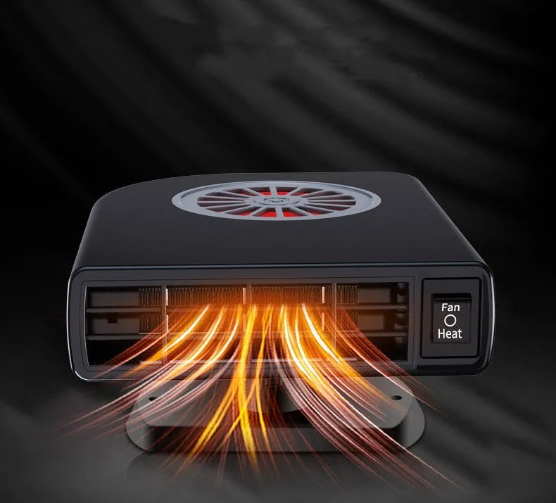 Black vehicle-mounted heater for car defrosting and defogging with adjustable rotation features