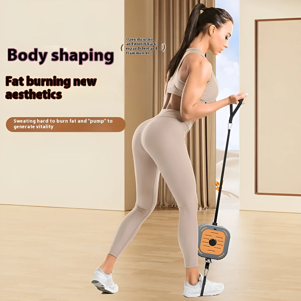 Adjustable power pump chest expander strength training equipment in vibrant orange