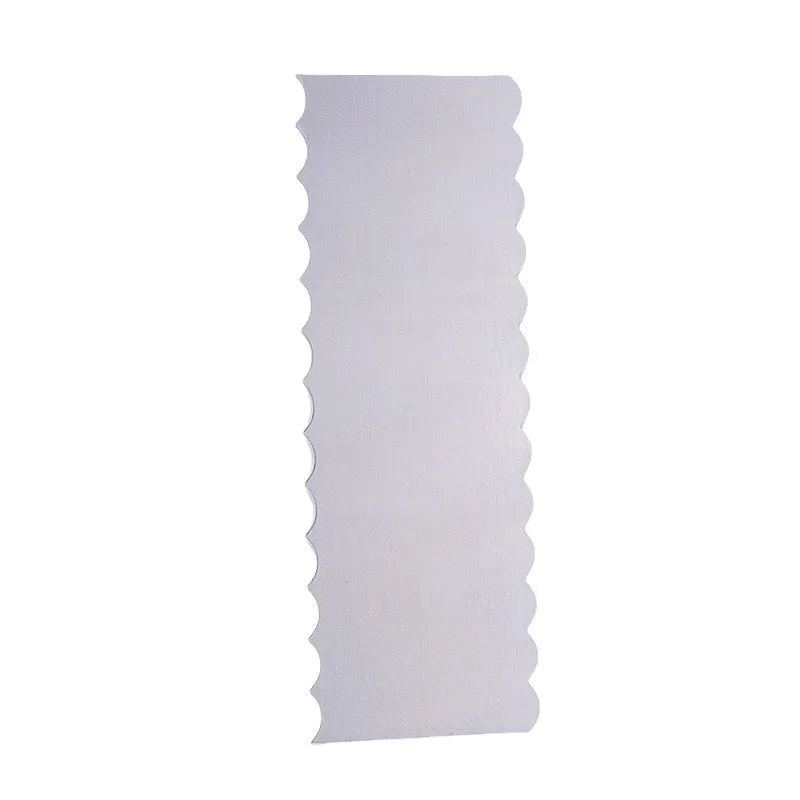 Stainless steel cream scraper cake decorating tool with polygon pattern designs