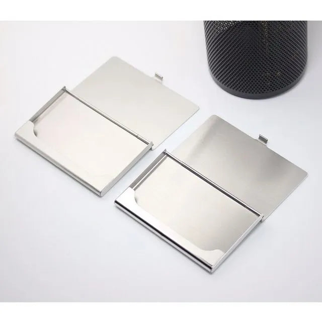 304 stainless steel business card case with laser sculpture geometric design