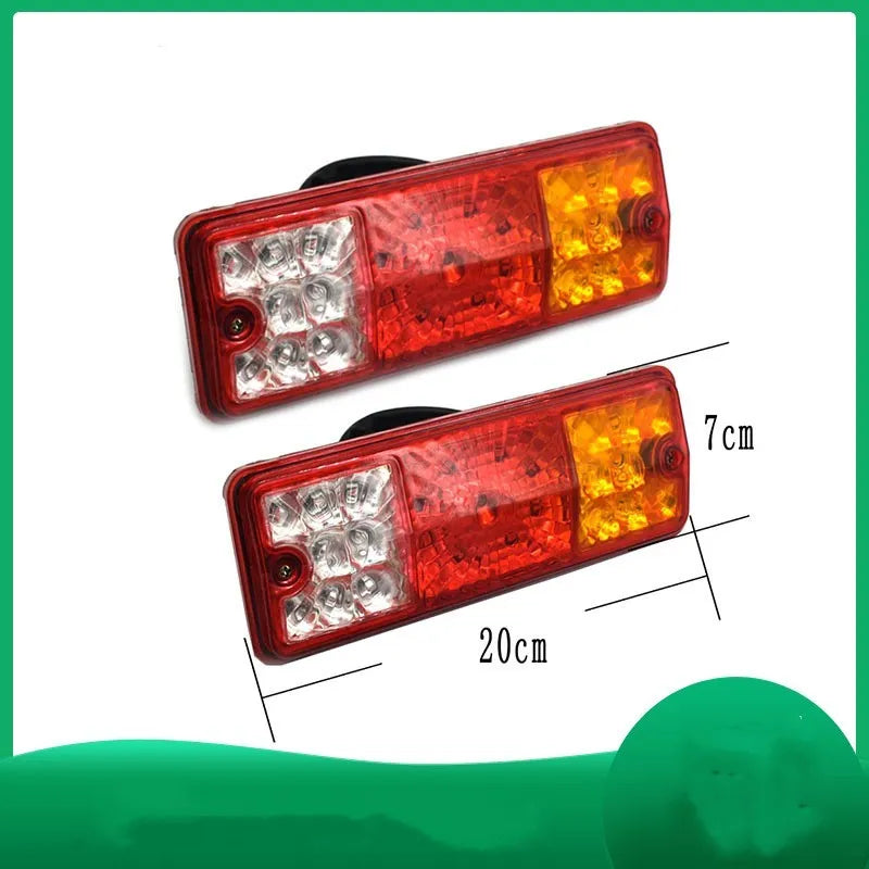 Black integrated shell semi-closed taillight for electric tricycles, 200mm by 70mm in size.
