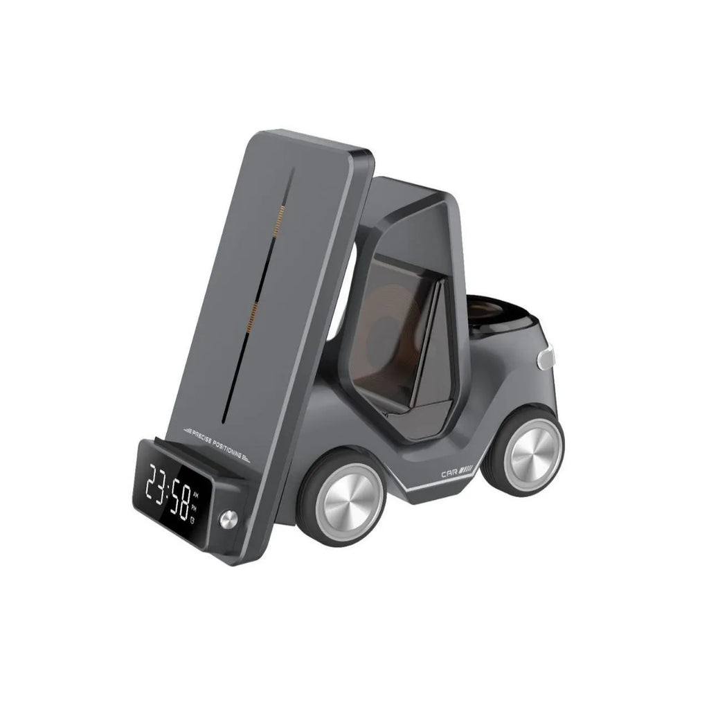 Grey, white, yellow, and orange 15W three-in-one wireless fast charging bracket for mobile phones and tablets