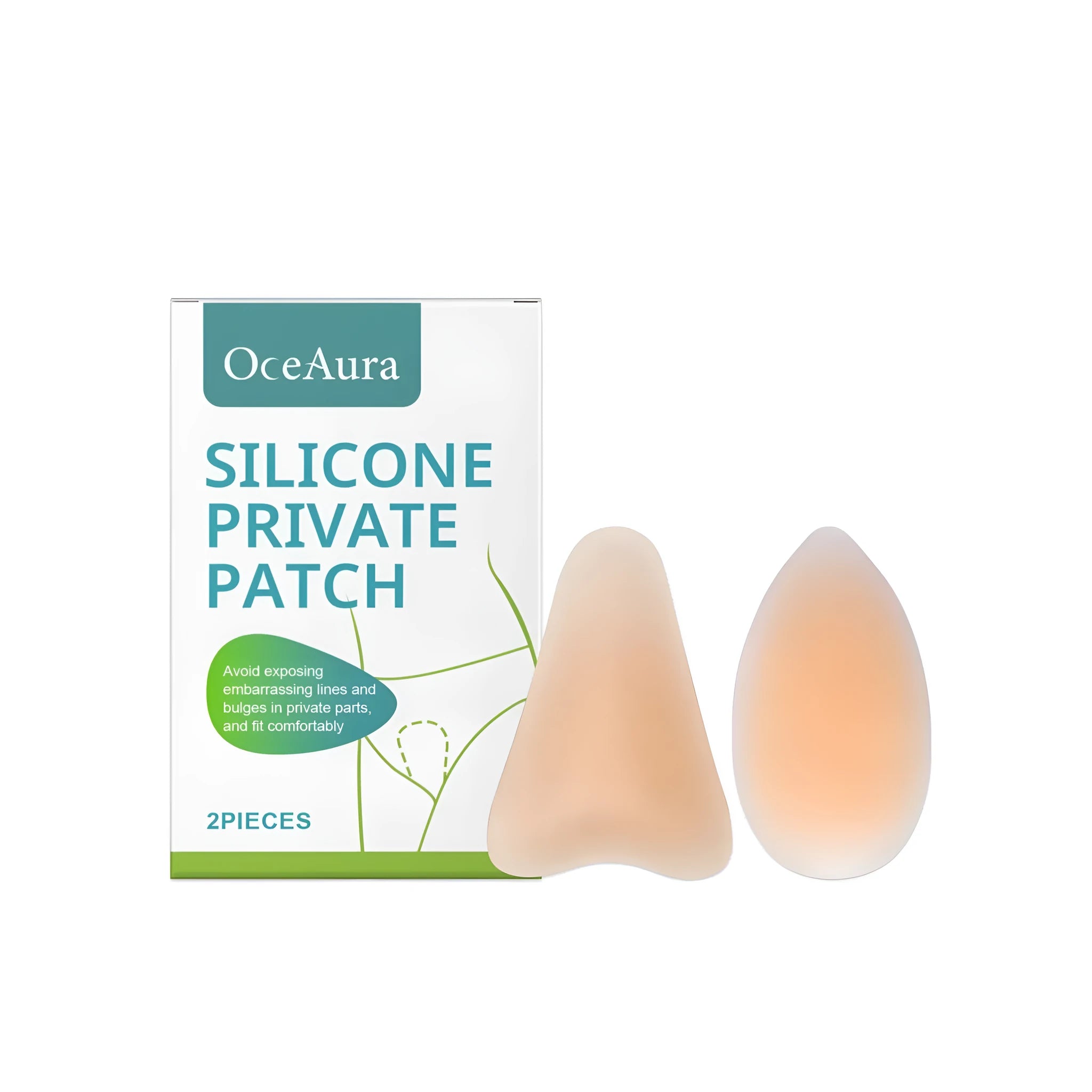 Silicone nipple cover privacy stickers in droplet and Y shape designs on skin tone background