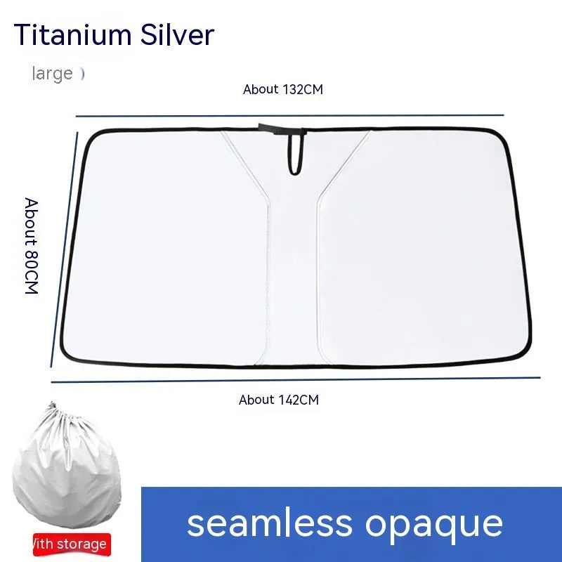 Car double ring front shield sun protection in titanium silver NC fabric for heat insulation
