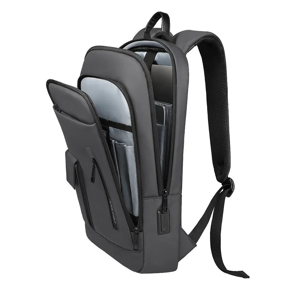 Men's lightweight Oxford cloth backpack in solid colour with sewing line details for business travel