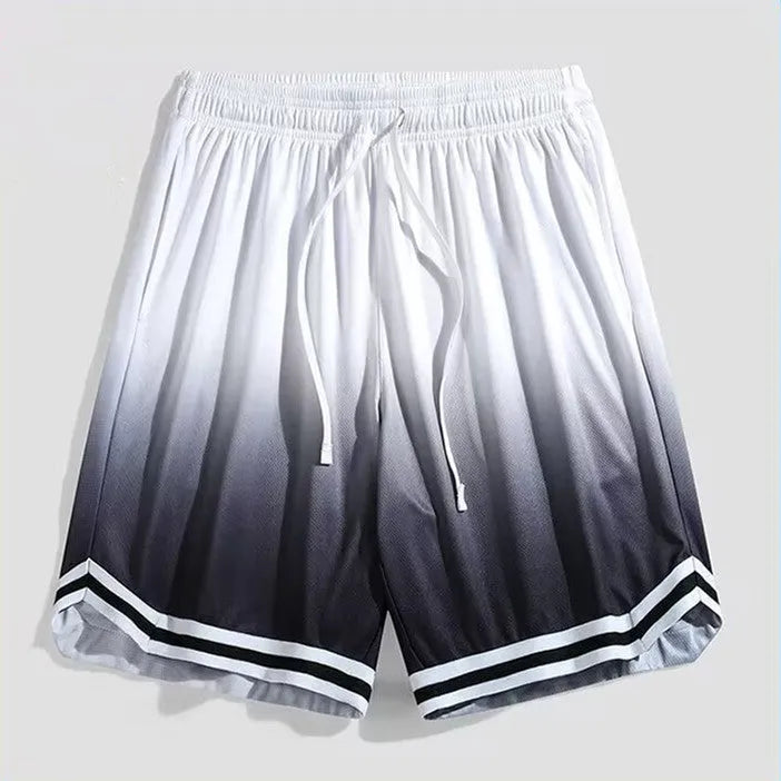 Men's loose fit gradient colour cropped casual trousers on size chart