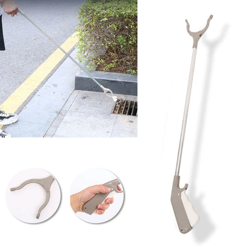 40cm stainless steel garbage picker with plastic handles for bending-free rubbish collection