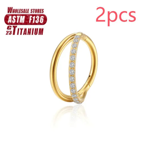 Titanium alloy nose ring body piercing jewellery with diamond cut treatment in silver, gold, black, rose gold or colourful finish.