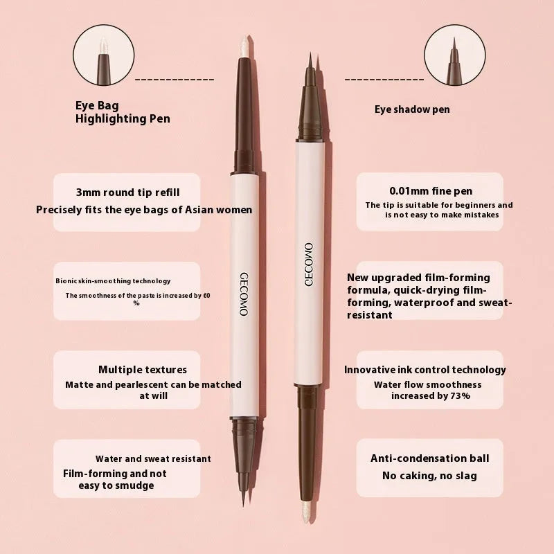 Stereoscopic Star Eyes double headed silkworm eyeliner pen in pearlescent liquid formula