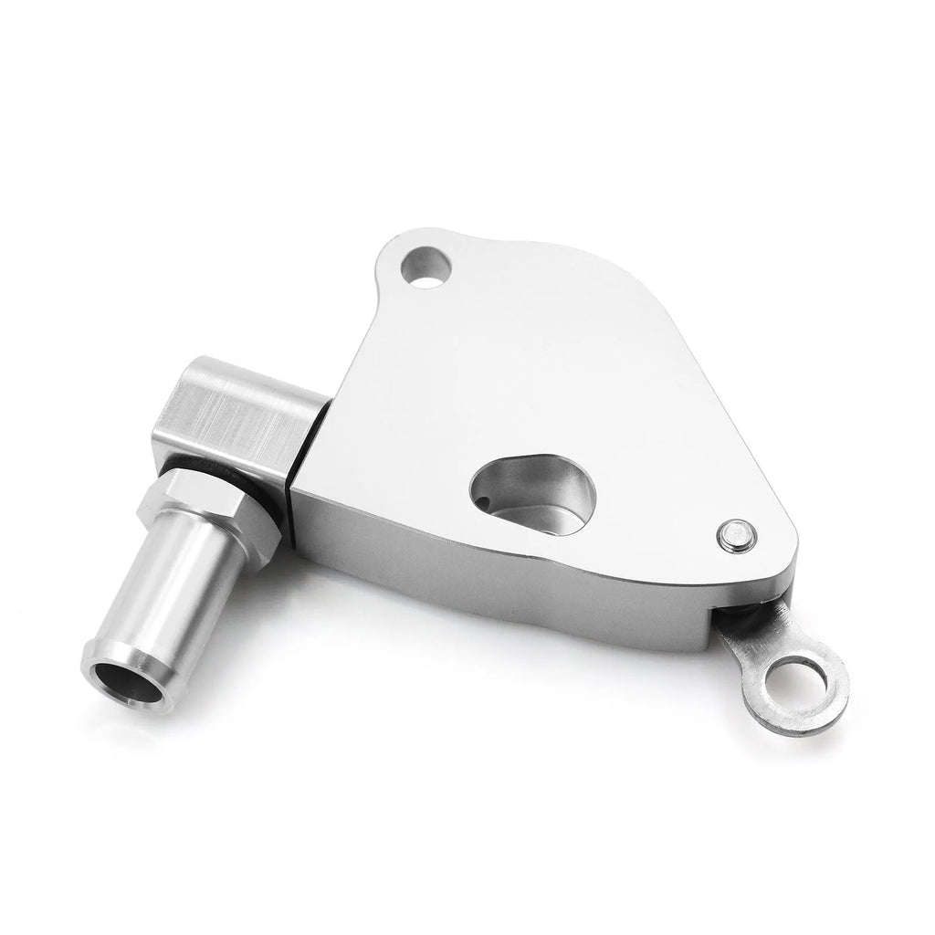Aluminium intake manifold coolant adapter for Honda K20 K24 engines showing connections