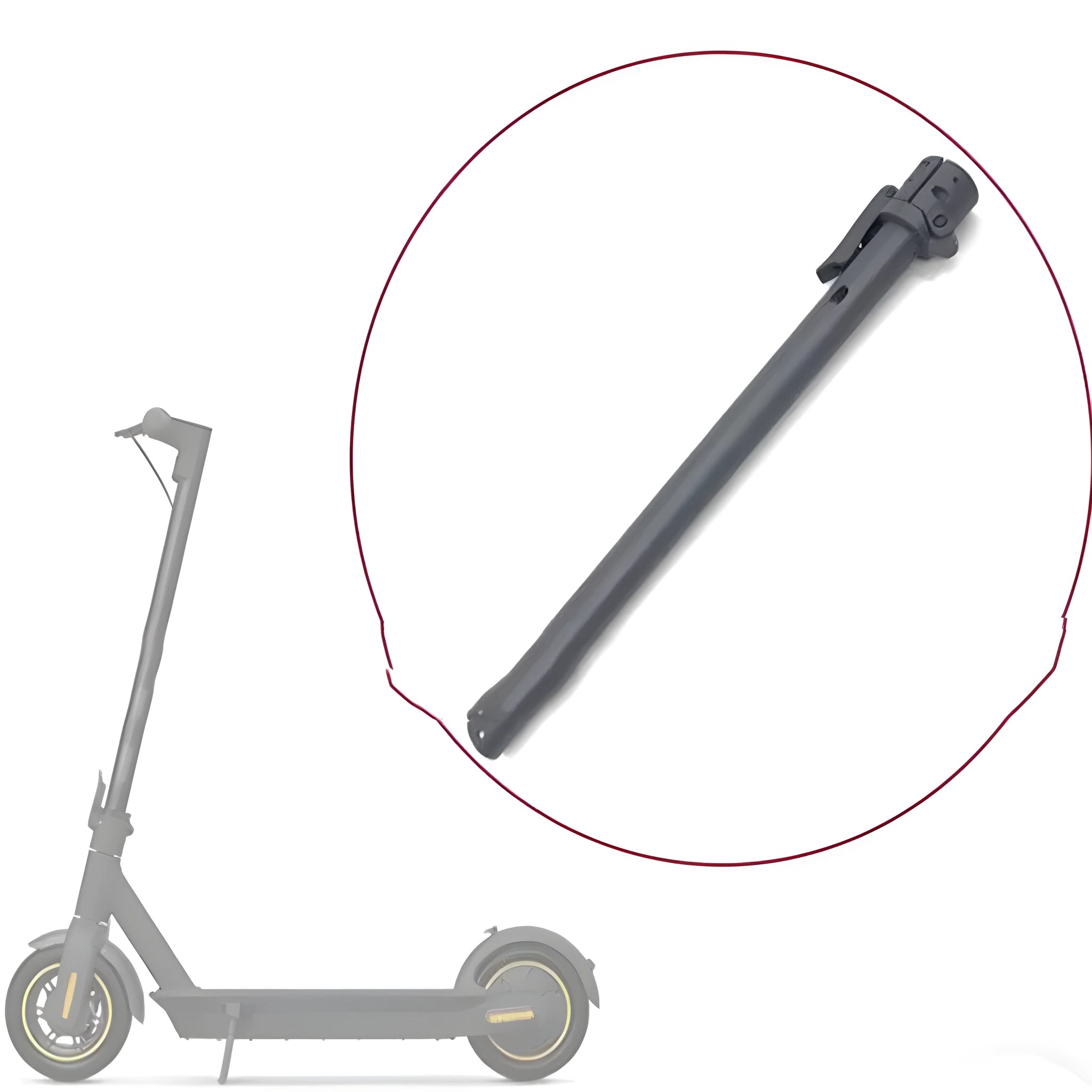 Black folding upright pole replacement part for Nanbo No. 9 electric scooter body