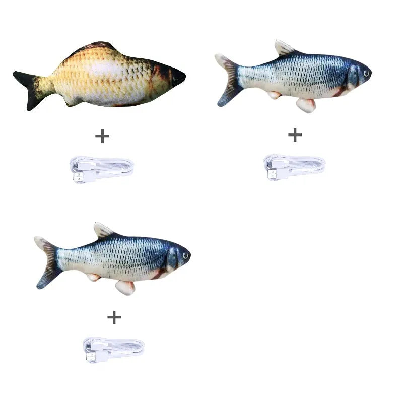 Electronic jumping fish simulation cat toy without catnip, 30cm multicolour PP material