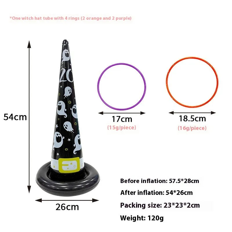 PVC inflatable character ferrule throwing toy in multiple Halloween and festive designs