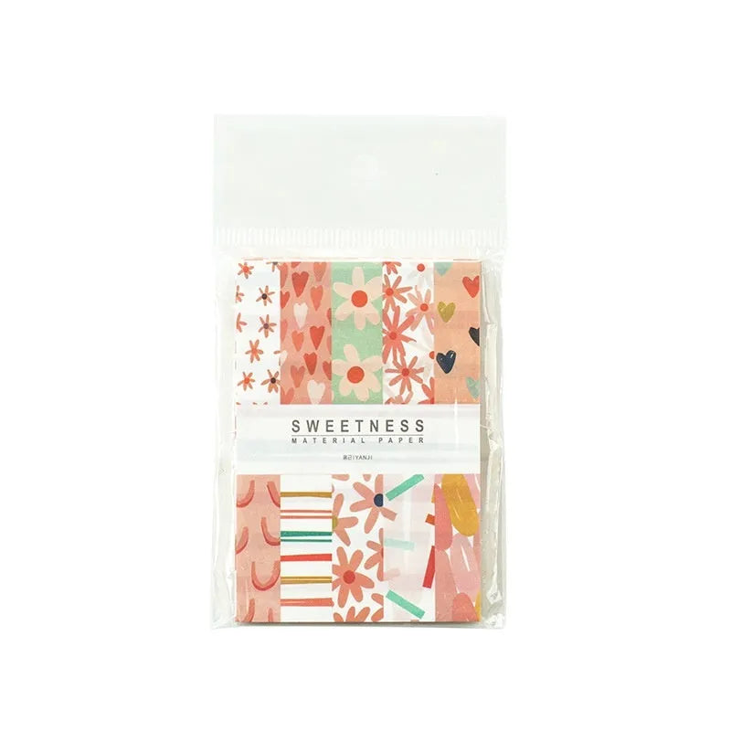 50 pieces of retro dessert-themed note paper in assorted colours measuring 56mm by 83mm
