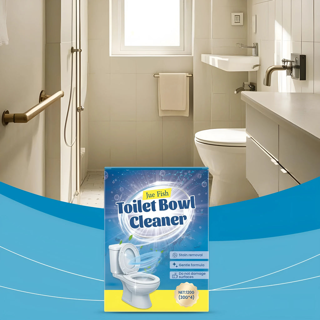 Pack of four 30g sachets of toilet bowl cleaning powder for descaling and stain removal