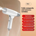 Handheld garment steamer in blue or white with 1300W power and compact design