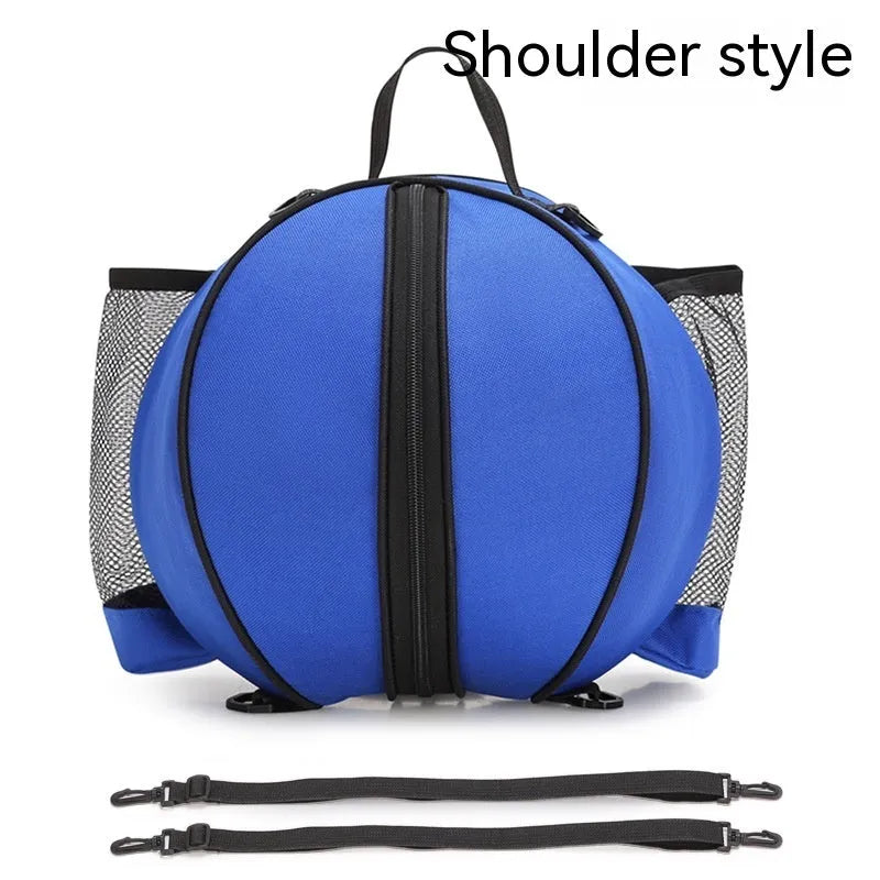 Black Oxford cloth basketball bag with a 9-litre capacity shown with both one-shoulder and two-shoulder strap options.
