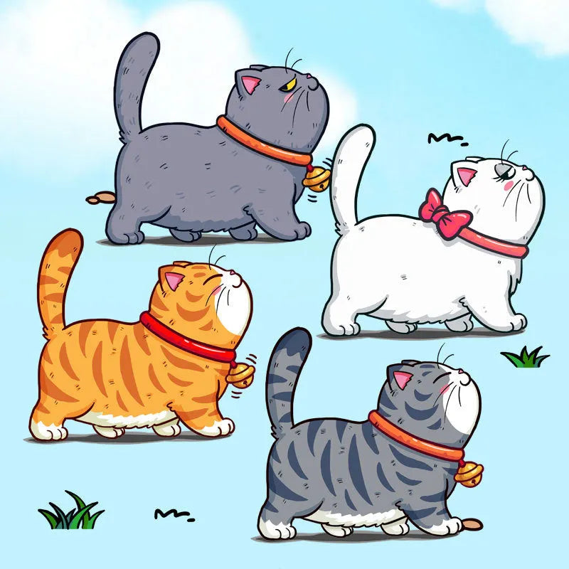 Car sticker with five cats climbing design in waterproof PVC material available in L, M, S sizes