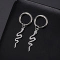 Stainless steel snake-shaped vintage clip earrings with electroplated gold finish and animal zodiac design