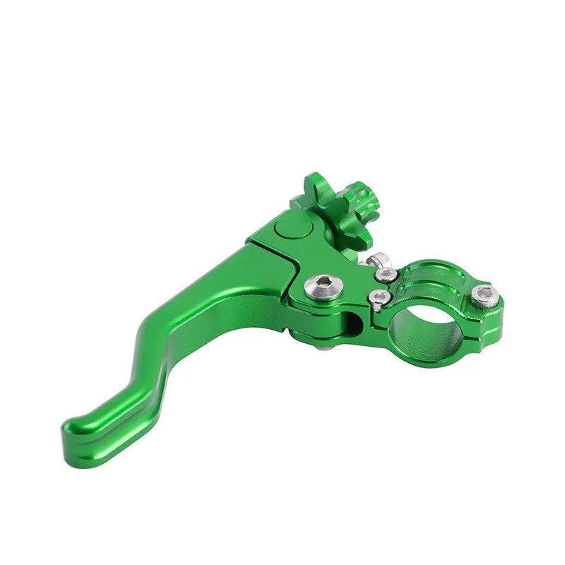 Aluminium motorcycle two-finger clutch lever shown in multiple colour options