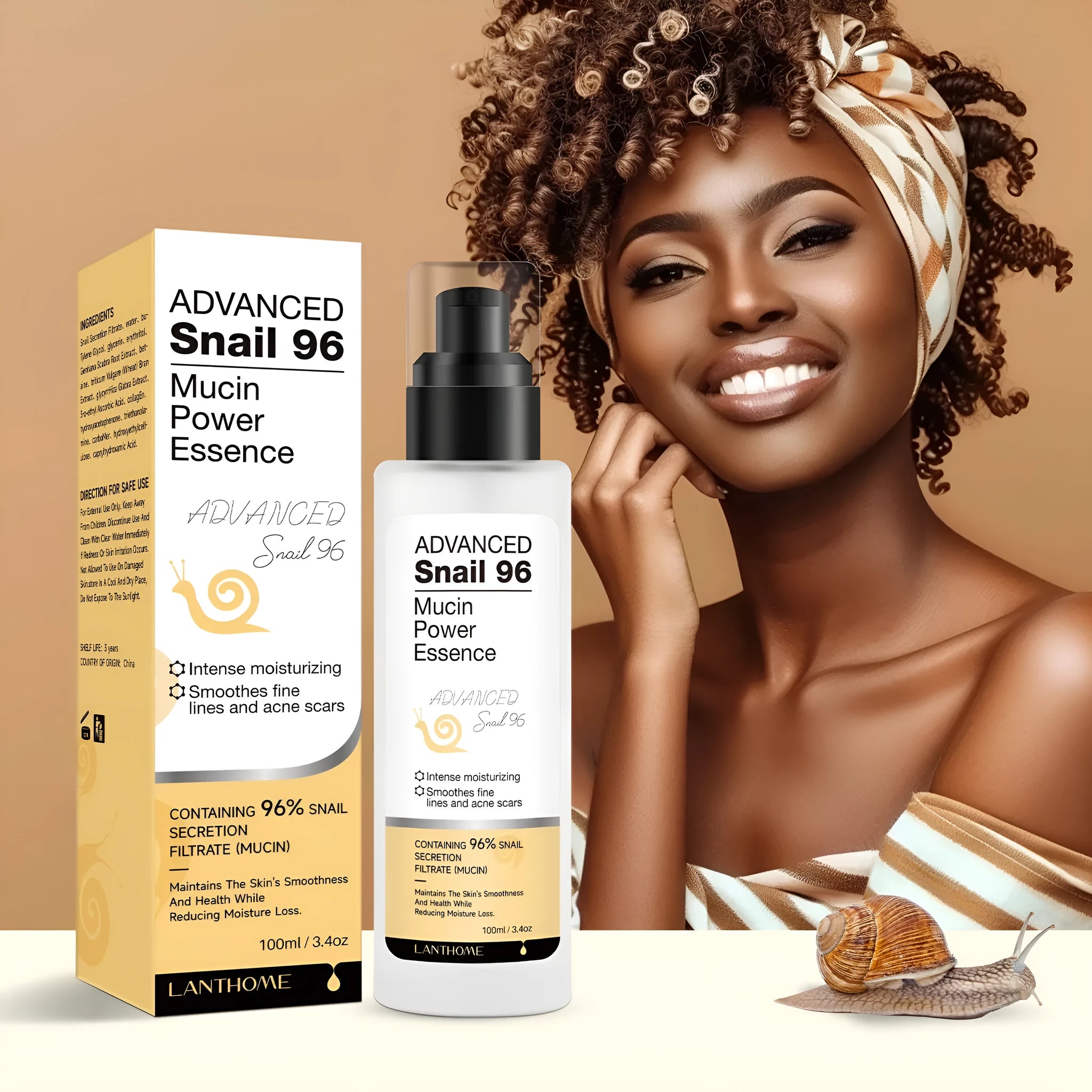 100ml bottle of snail serum moisturising facial essence for universal skin types