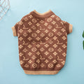 A thick wool dog sweater for winter available in multiple sizes and colours.