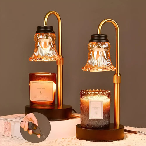 Bamboo holder aromatherapy wax melting lamp with international plugs and 30.5cm height