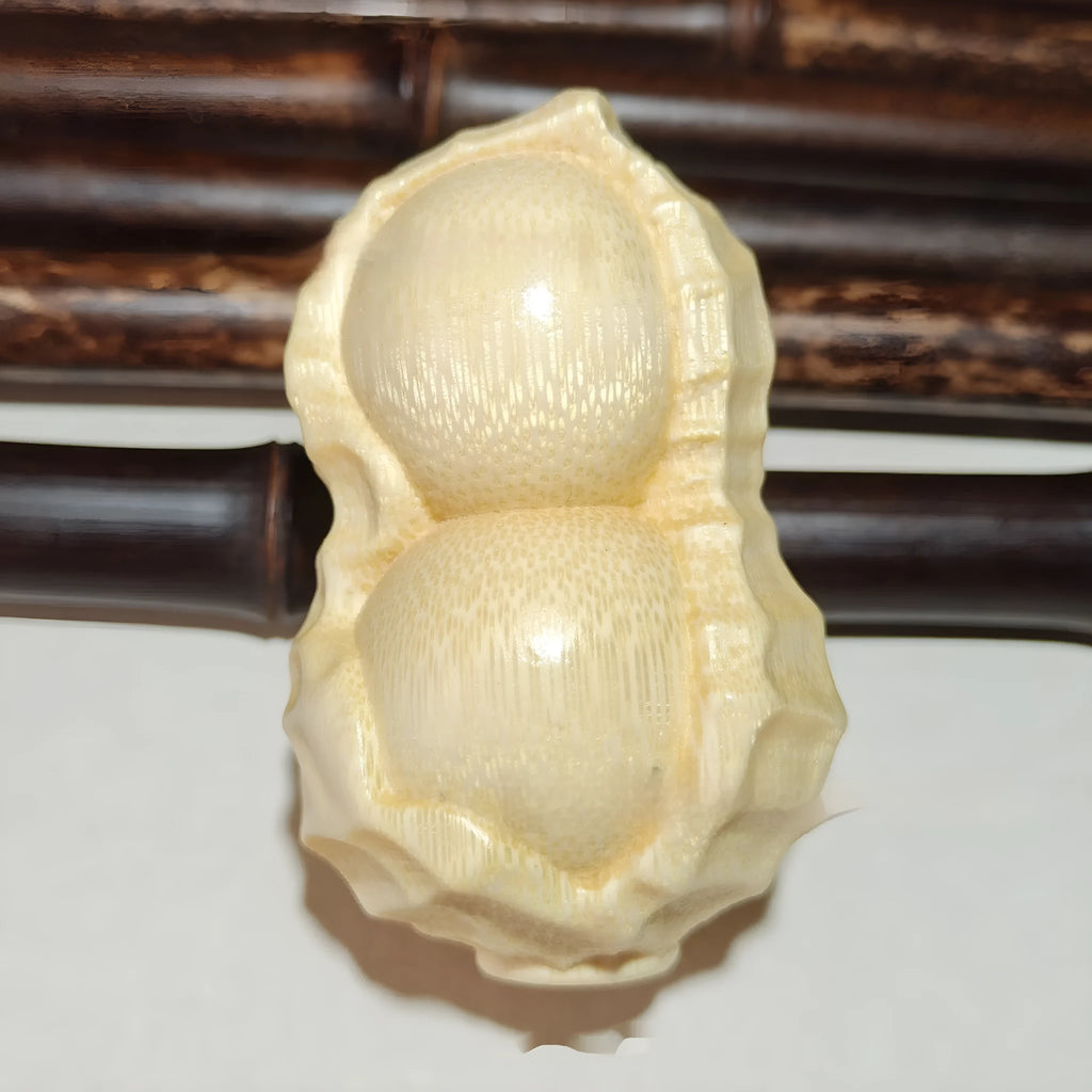 Solid natural bamboo carved peanut ornament in modern simplicity style