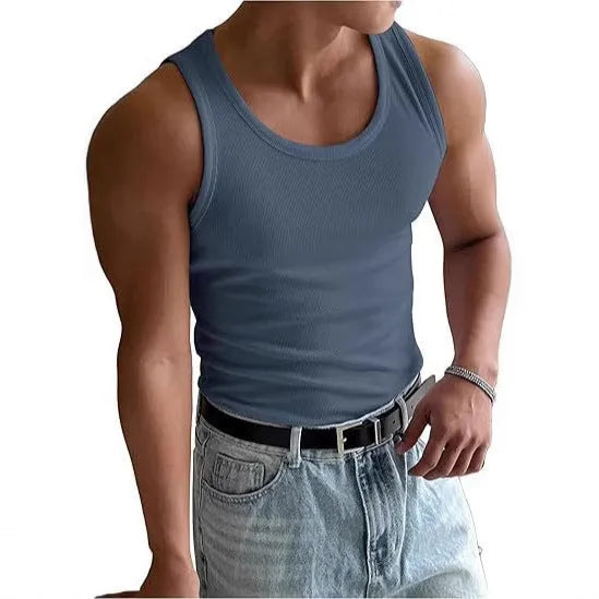 Men's tight fit polyester sports t-shirt in multiple colours on a hanger