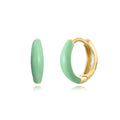 Curved U-shaped oval earrings with a glossy epoxy finish in a choice of seven colours.