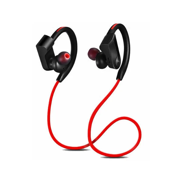 Wireless neckband Bluetooth earphones in black colour with USB charging cable