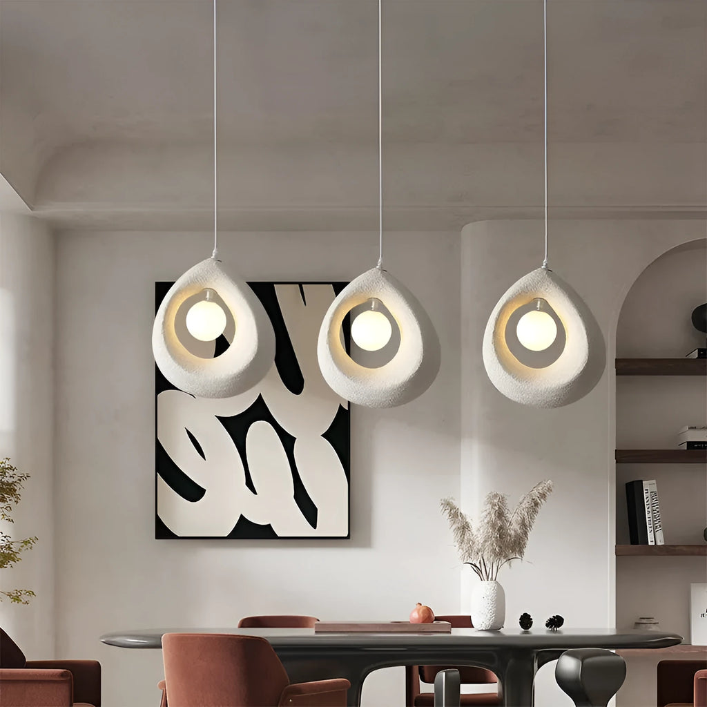 Modern retro pendant chandelier with cylindrical milk white lampshade